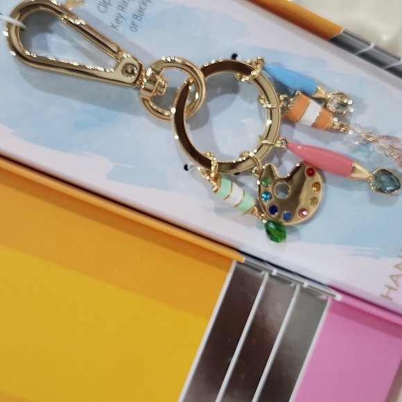 🔹️True To Form🔹️ Artist Painter Gold and Pink Key Chain Bag Charm  ✨️ - Picture 4 of 4